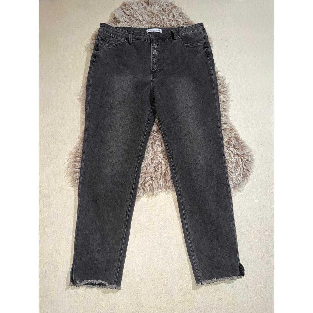 Flying monkeys women’s butterfly black skinny raw hem